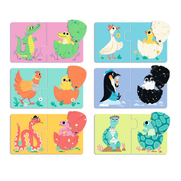 Párosító puzzle - Kié a tojás, 12 db-os - Funny eggs - Image 3