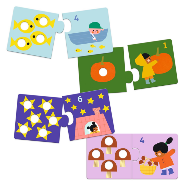 Djeco- Párosító puzzle - Számpárosító, 24 db-os - First figures - Image 2