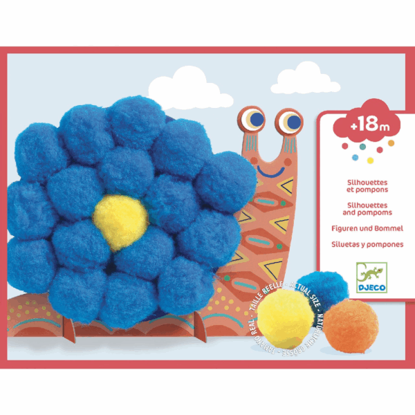 Djeco-Pompom-kép készítés - Óriáspompomos állatok - Fluffy animals