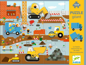 Óriás puzzle - Építkezés, 12+5 db-os - Construction site