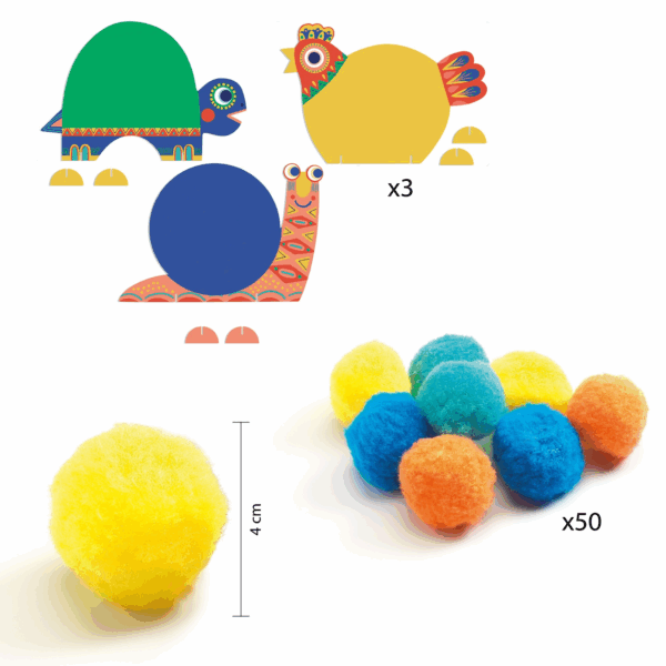 Djeco-Pompom-kép készítés - Óriáspompomos állatok - Fluffy animals - Image 4