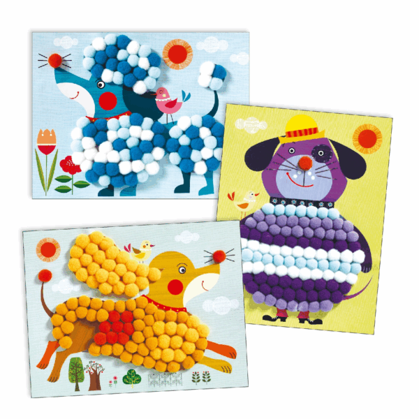 Djeco - Pompom-kép készítés - Simogatni való kutyák - Image 3