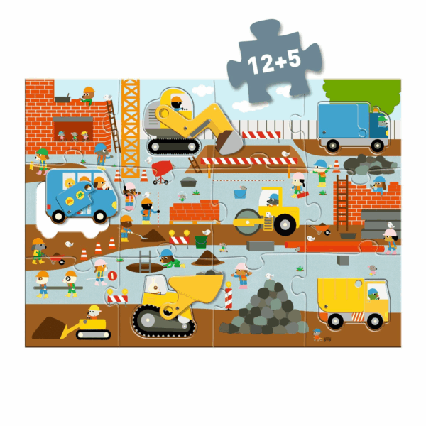 Djeco Óriás puzzle - Építkezés, 12+5 db-os - Construction site - Image 3