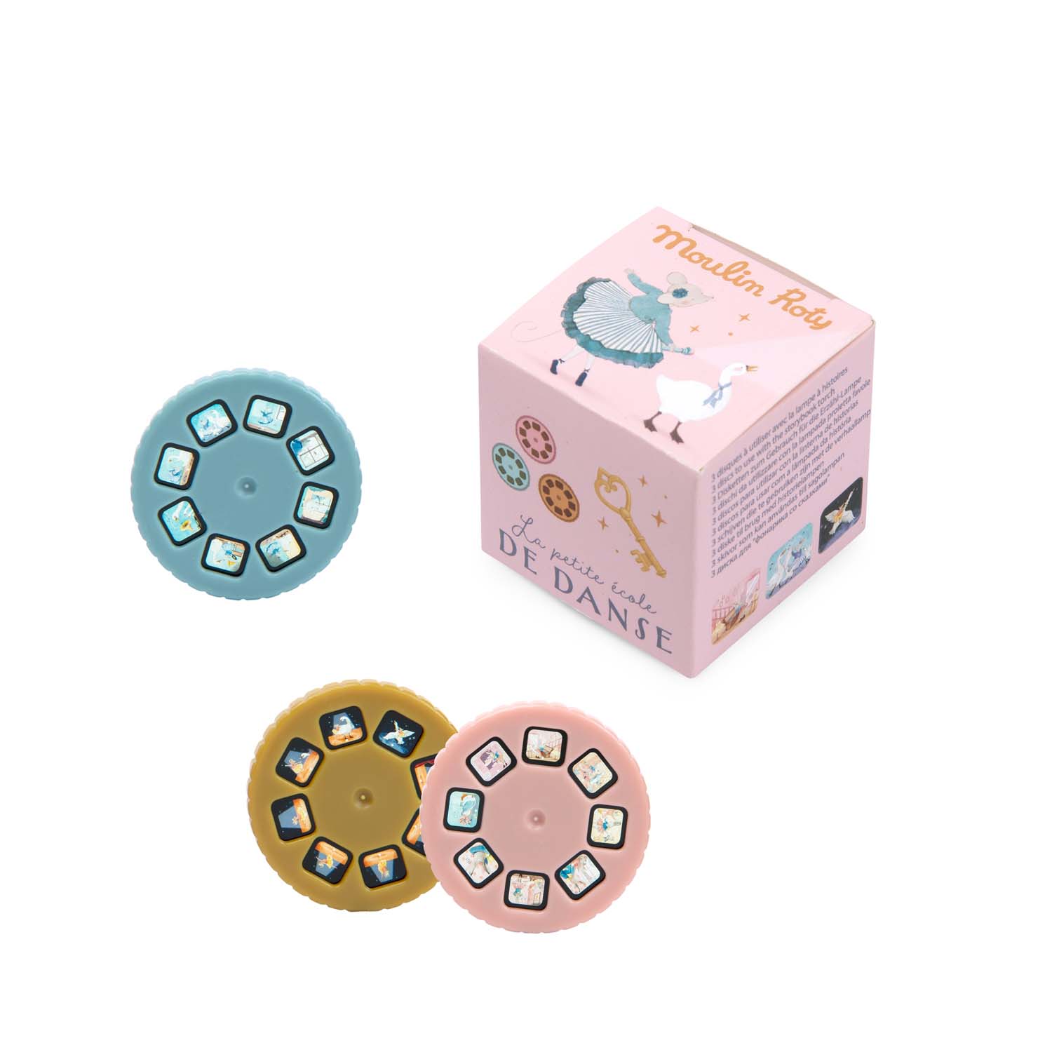 Moulin Roty -Tánciskola mesevetítő korongok (3 db)