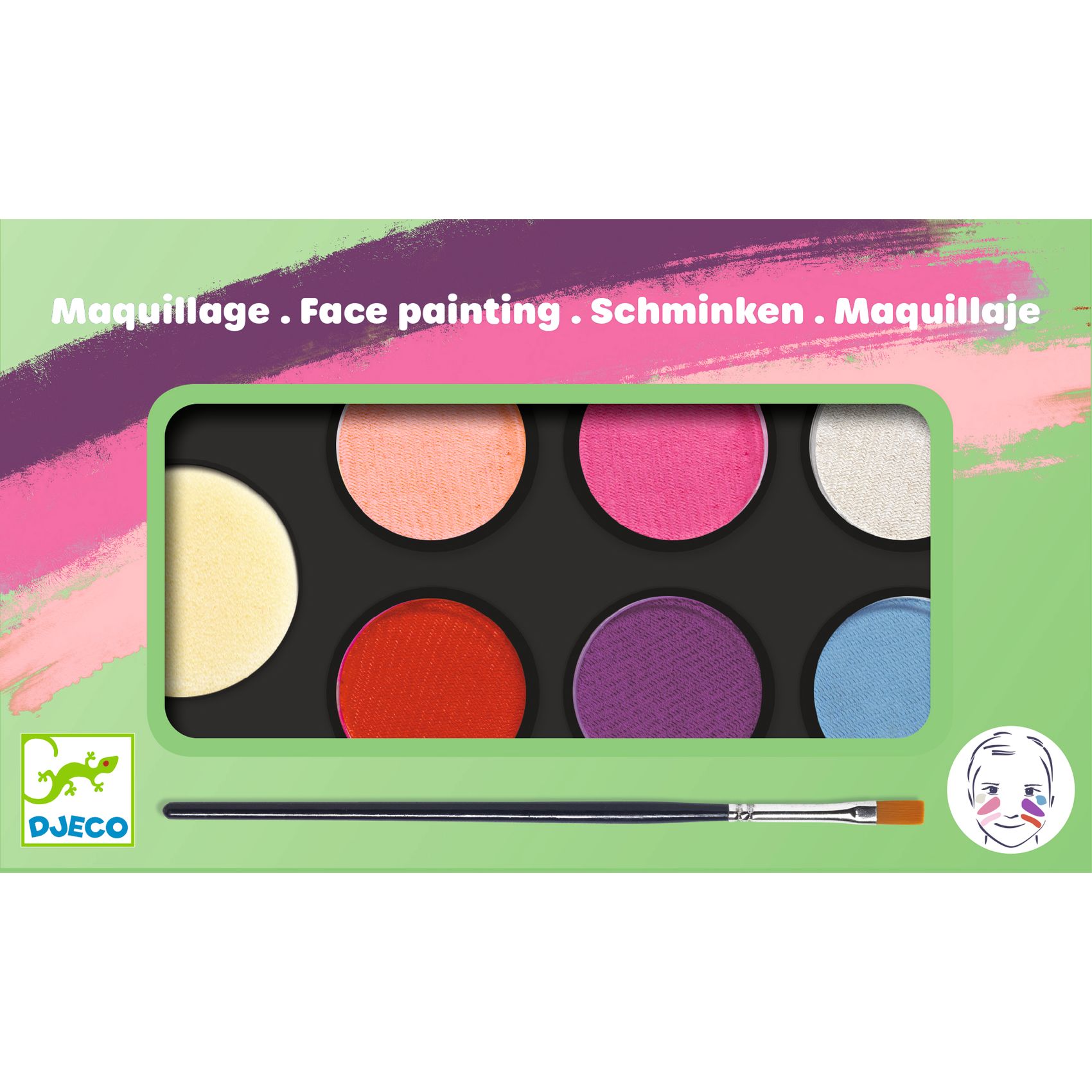 Arcfesték - 6 élénk szín - Palette 6 colours - Sweet - Image 3