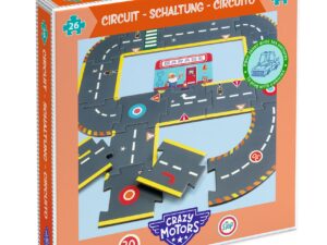 CRAZY MOTORS autópálya - Városi kőrút - City circuit - Giant puzzle - 26 pcs