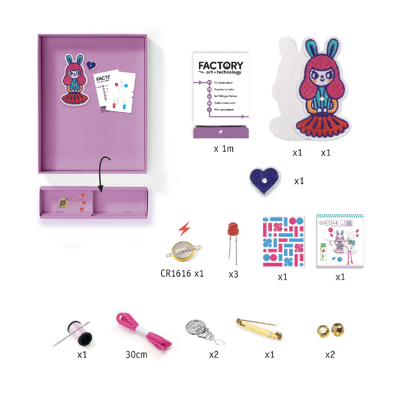 E-textil műhely - Nyuszilány kitűző - Brooch - Bunny girl - Image 6