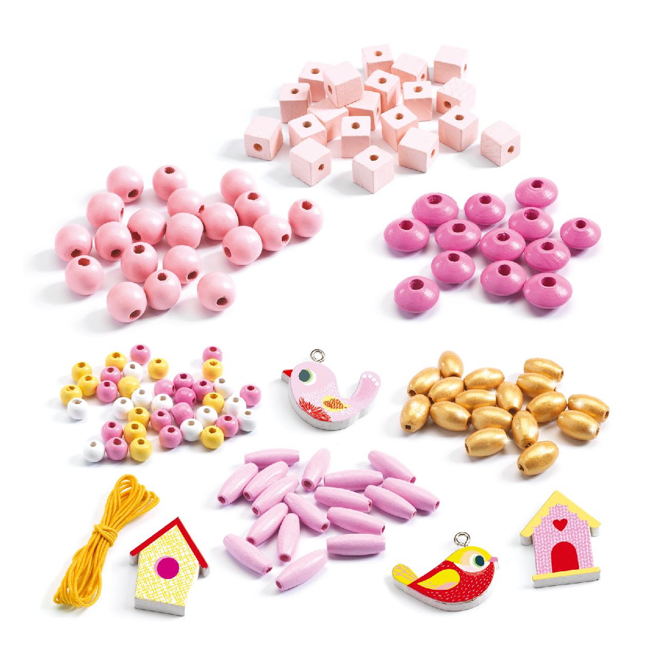 Fagyöngy készlet - Madarak - Wooden beads, bird - Image 4