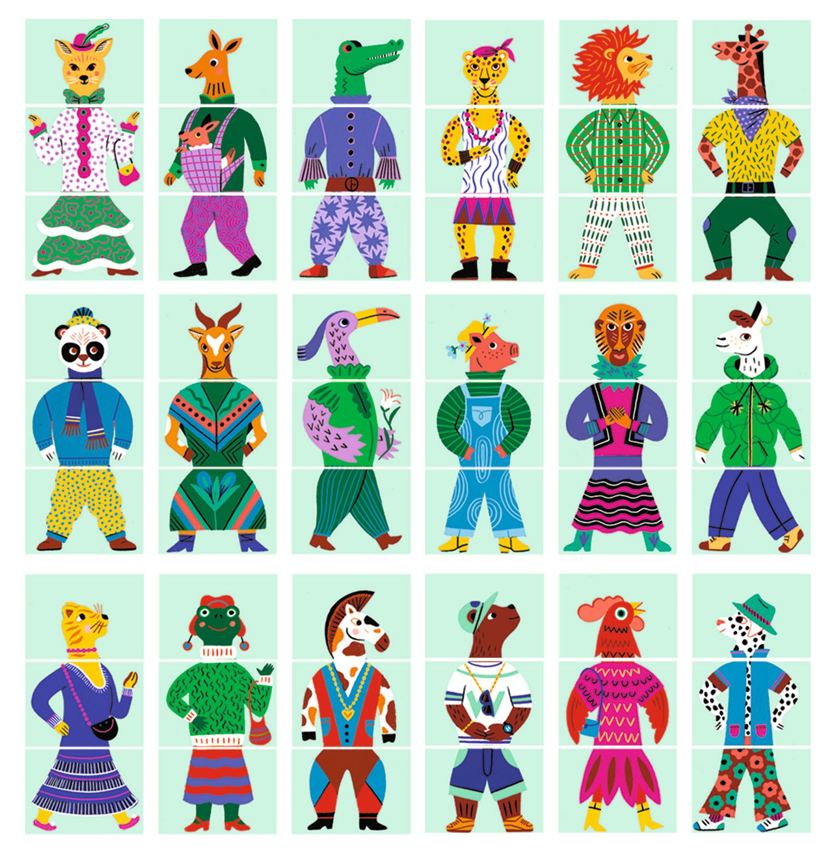 Fejlesztő játék - Állatdivat, 54 db-os - Eduludo Mix and Match Modanimo - Image 4