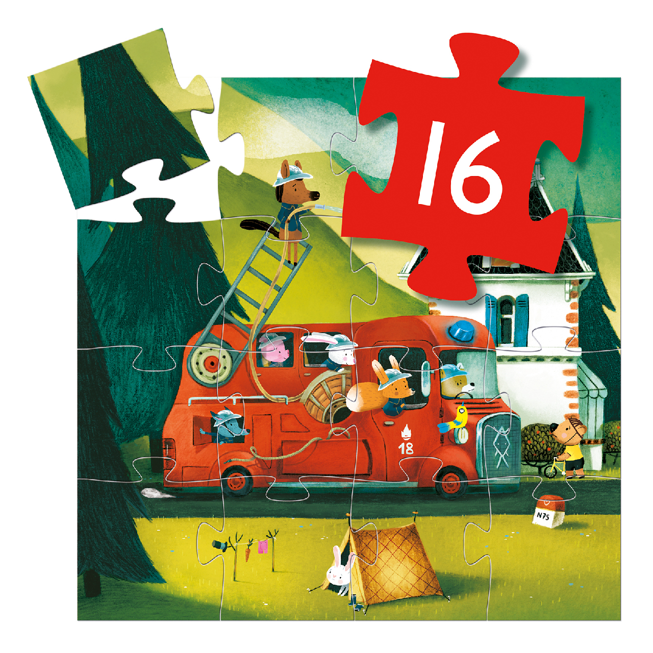 Formadobozos puzzle - A tűzoltóautó, 16 db-os - The fire truck - Image 4