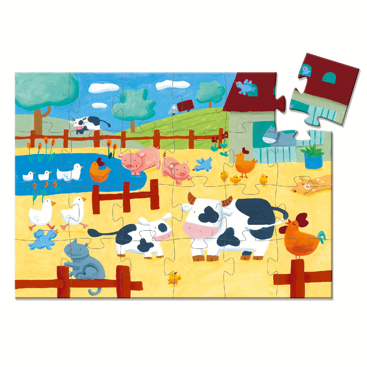 Formadobozos puzzle - Bocik és tehenek, 24 db-os - The cows on the farm - Image 3