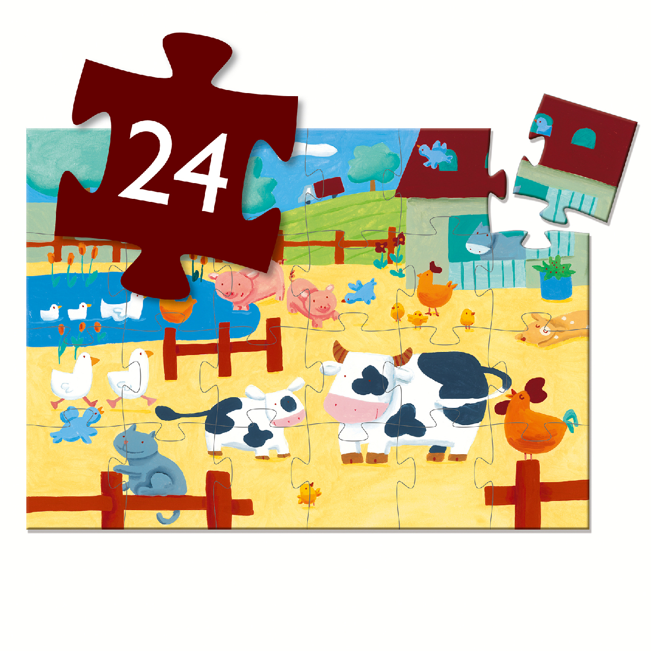 Formadobozos puzzle - Bocik és tehenek, 24 db-os - The cows on the farm - Image 4