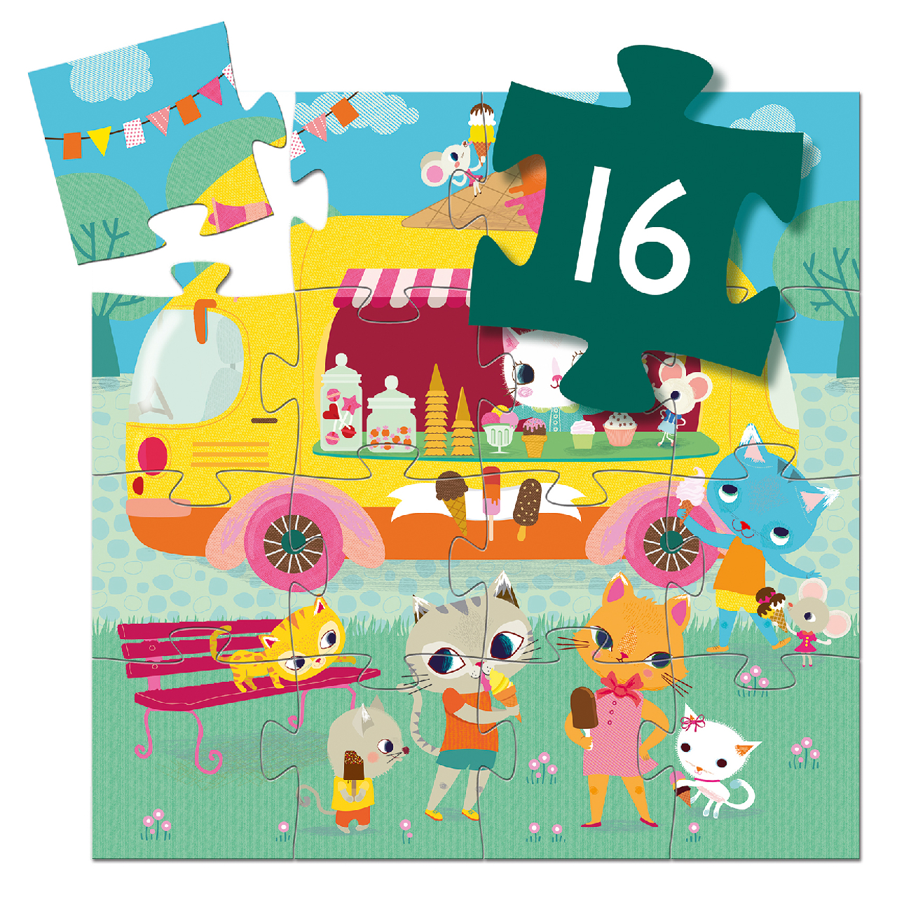 Formadobozos puzzle - Fagyis kocsi, 16 db-os - Ice cream truck - Image 4