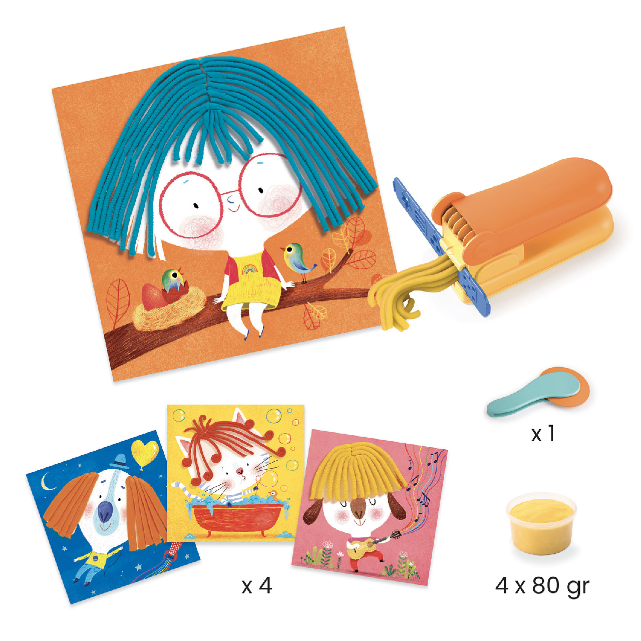 Gyurmaformázós képkészítés - Göndör és egyenes frizura - Curls and straight hair - Image 4