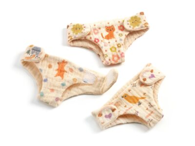 Játékbaba kiegészítő, tisztálkodás - Baba pelenkázás - 3 nappies