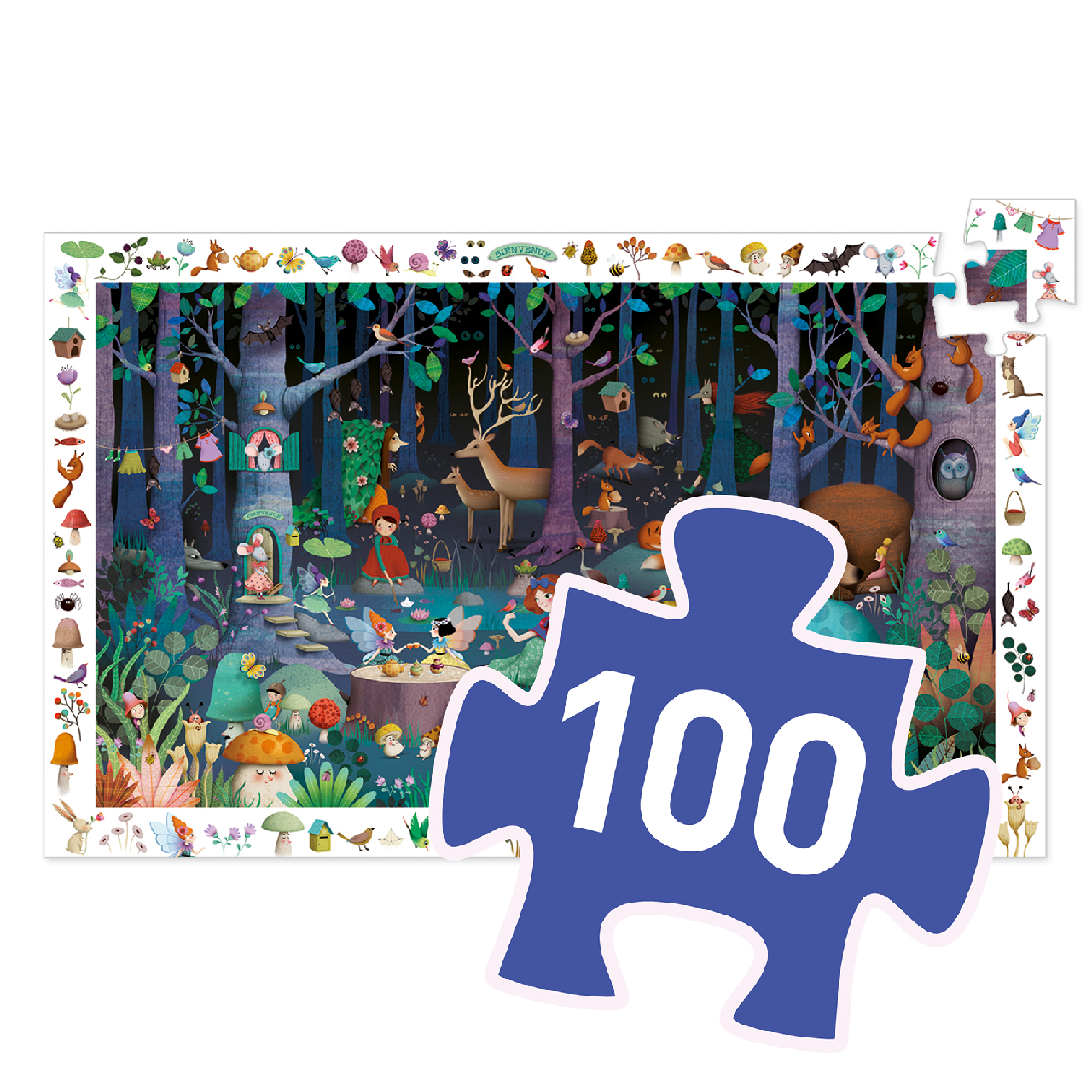 Megfigyeltető puzzle - Elvarázsolt erdő, 100 db-os - Enchanted Forest - Image 4