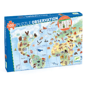 Megfigyeltető puzzle - Föld állatai, 100 db-os - Animals of the earth