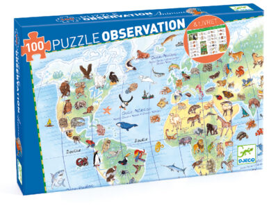 Megfigyeltető puzzle - Föld állatai, 100 db-os - Animals of the earth