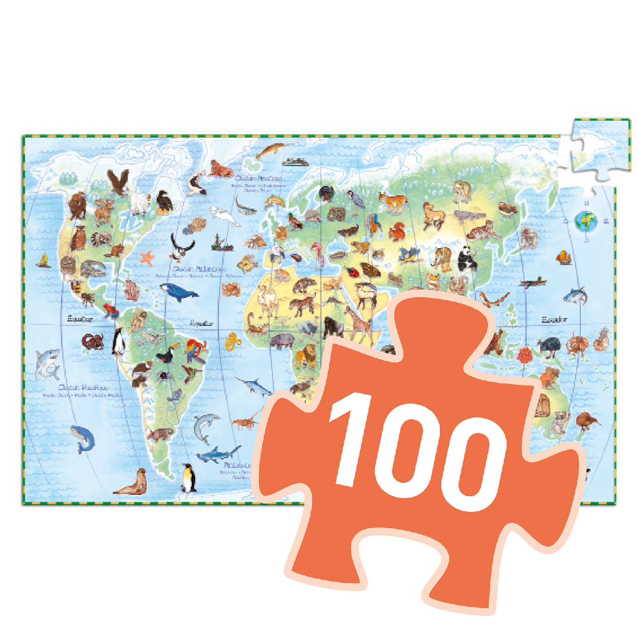 Megfigyeltető puzzle - Föld állatai, 100 db-os - Animals of the earth - Image 4