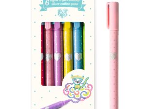 Kontúrtoll készlet - Ezüst, 6 db-os - 6 silver outline pens