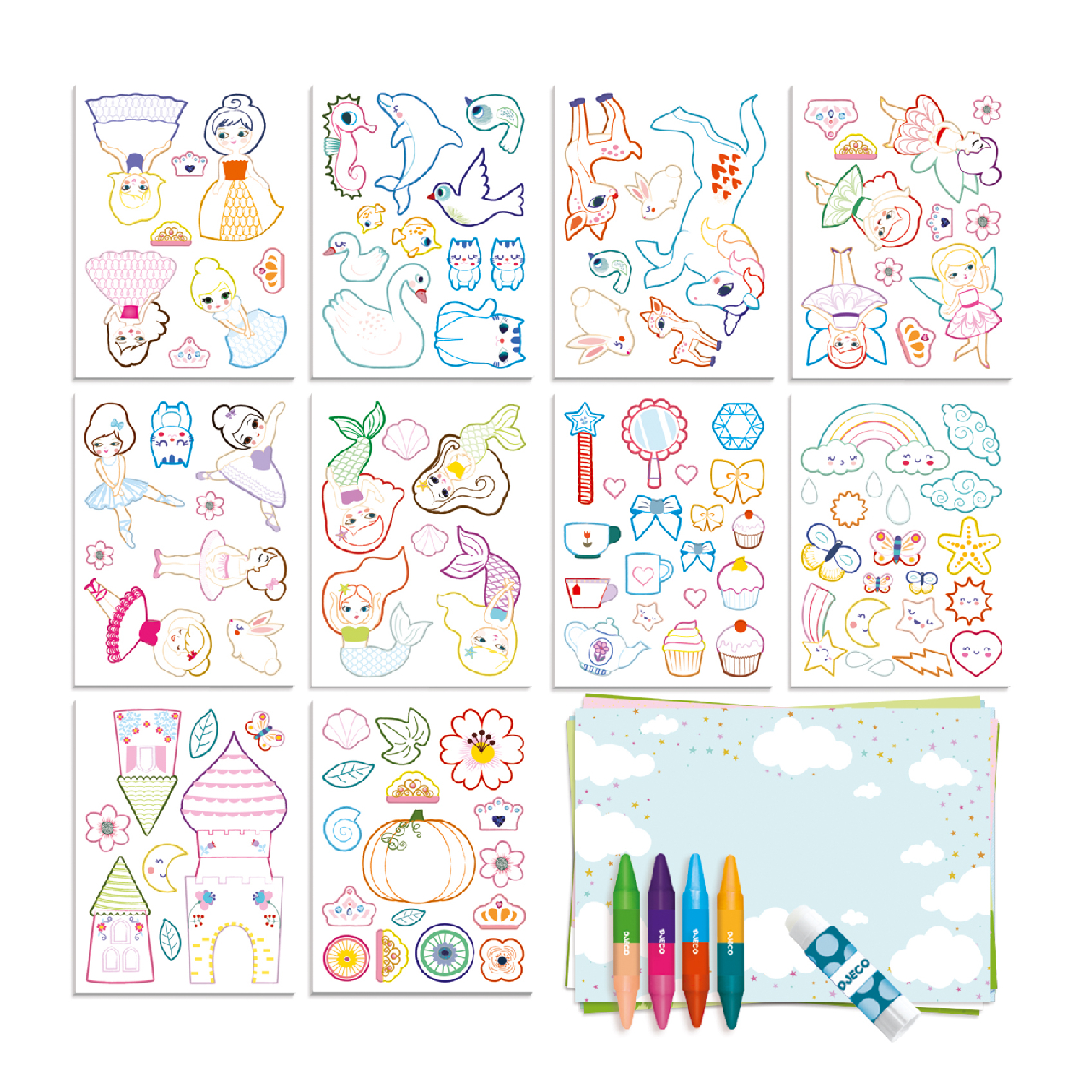 Kreatív készlet - Kiszínezett lányos történeteim - A world to create, girls - Image 5