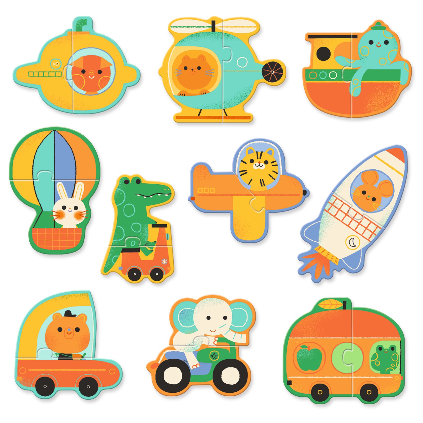 Párosító puzzle - Járművek, 20 db-os - Duo Vehicles - Image 3