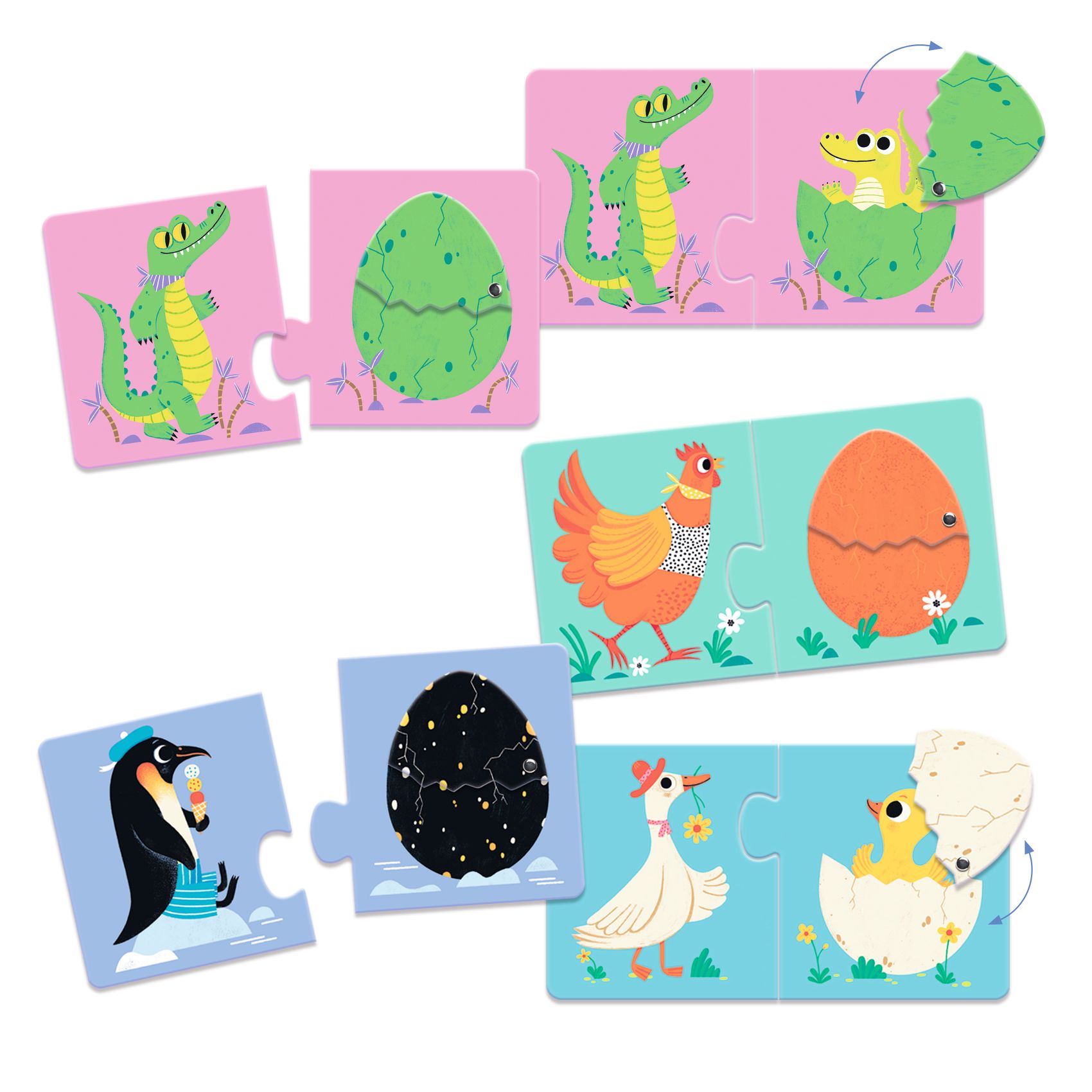 Párosító puzzle - Kié a tojás, 12 db-os - Funny eggs - Image 3