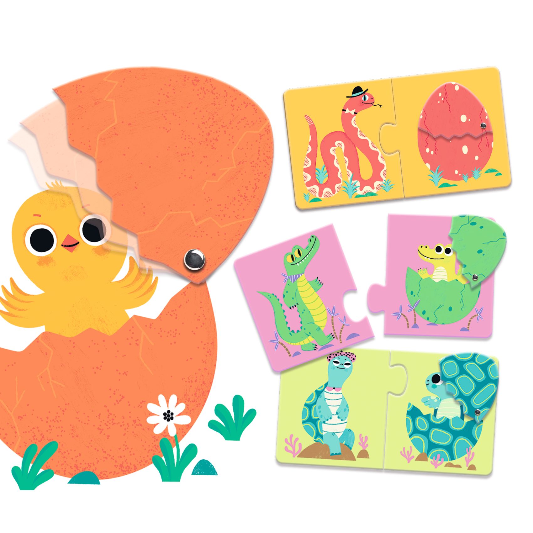 Párosító puzzle - Kié a tojás, 12 db-os - Funny eggs - Image 5