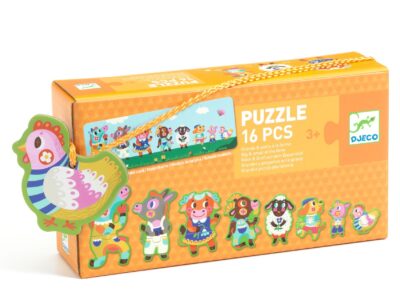 Sorozatkirakó puzzle - Nagyok és kicsik a tanyán, 16 db-os - Big and small on the farm