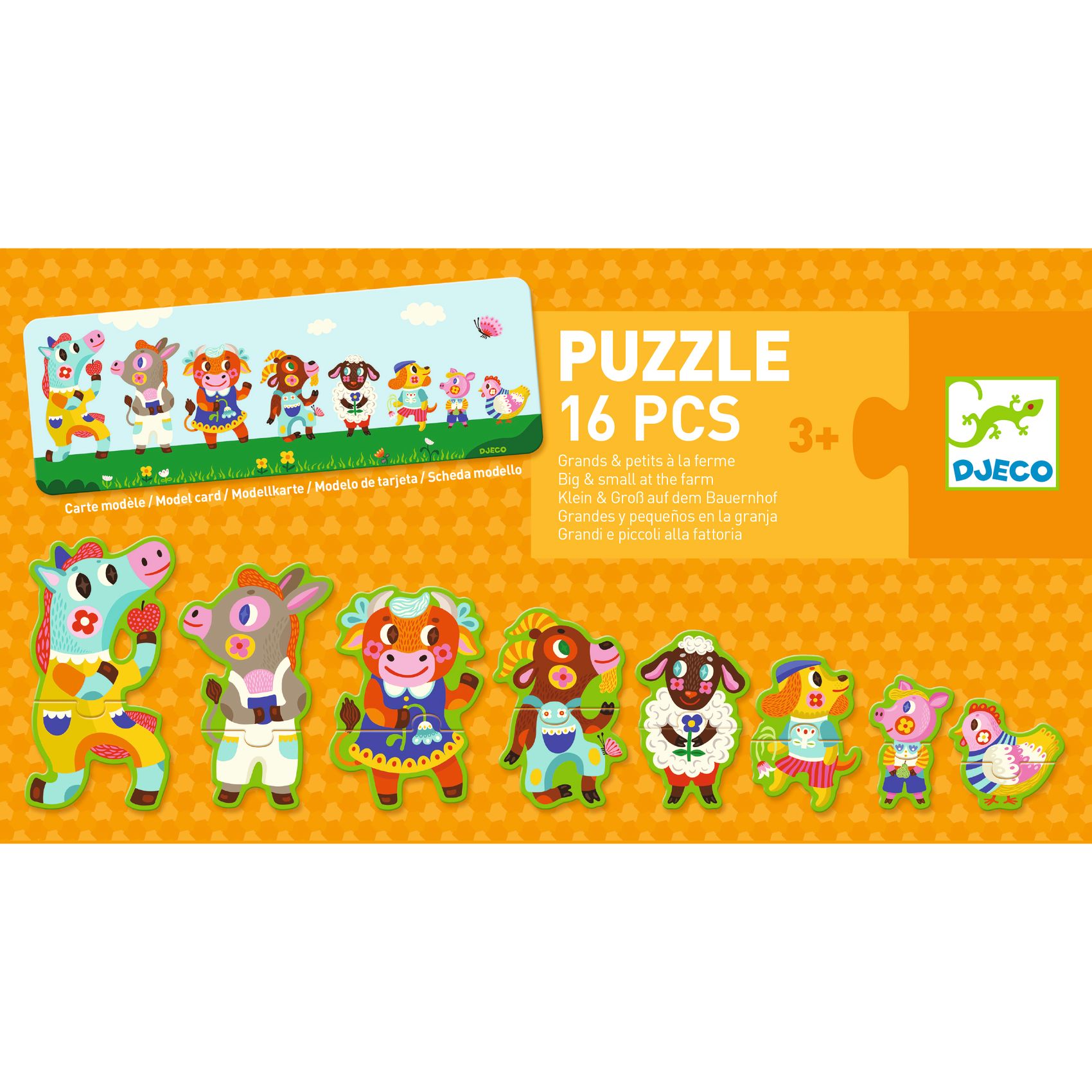 Sorozatkirakó puzzle - Nagyok és kicsik a tanyán, 16 db-os - Big and small on the farm - Image 5