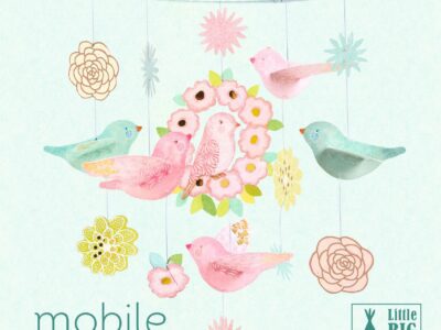 Szélmobil föggődísz - Tavaszi madárkák - Spring Birds