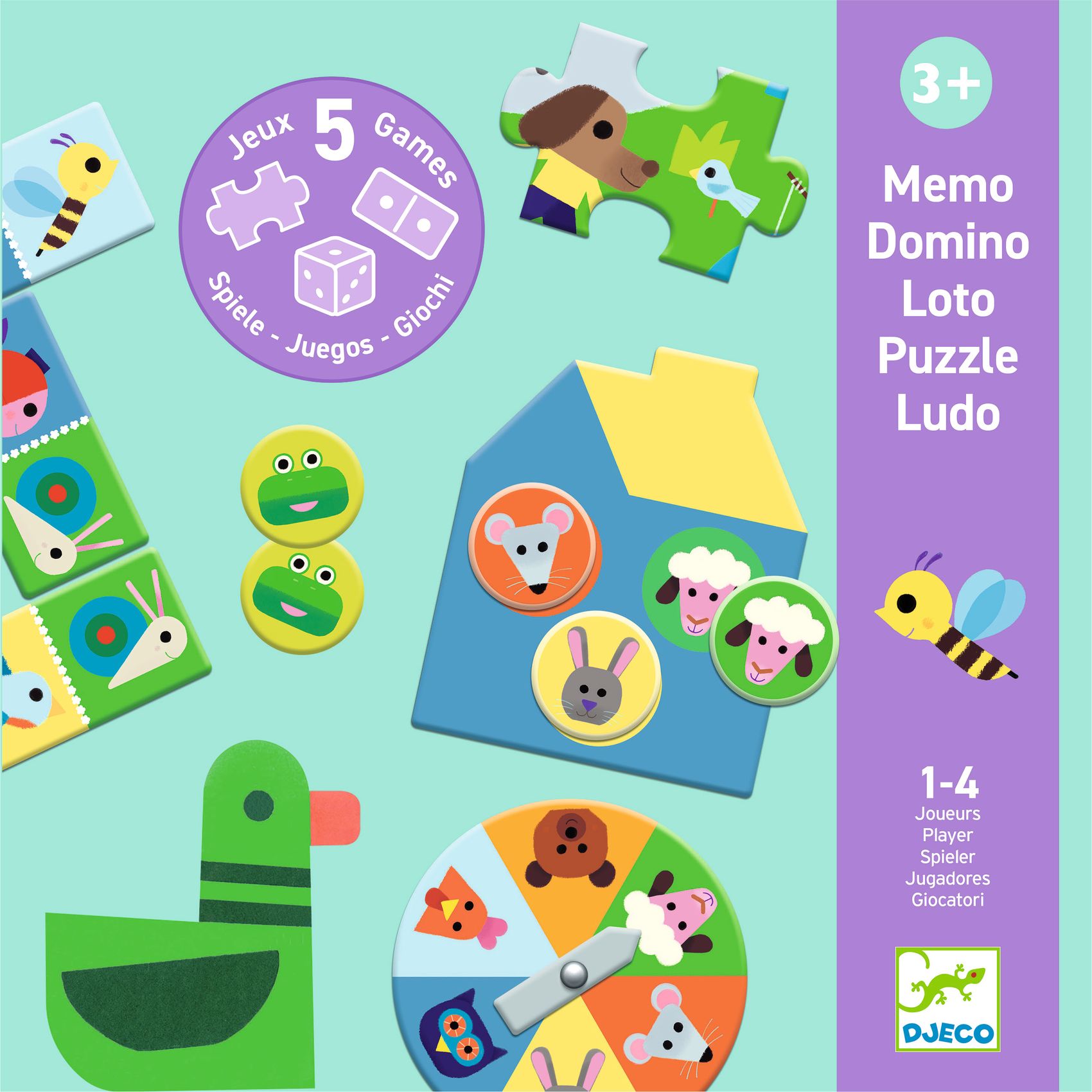 Társasjáték - 5 az 1-ben, Farm állatok és barátaik - At the farm, 5 GAMES - Image 3