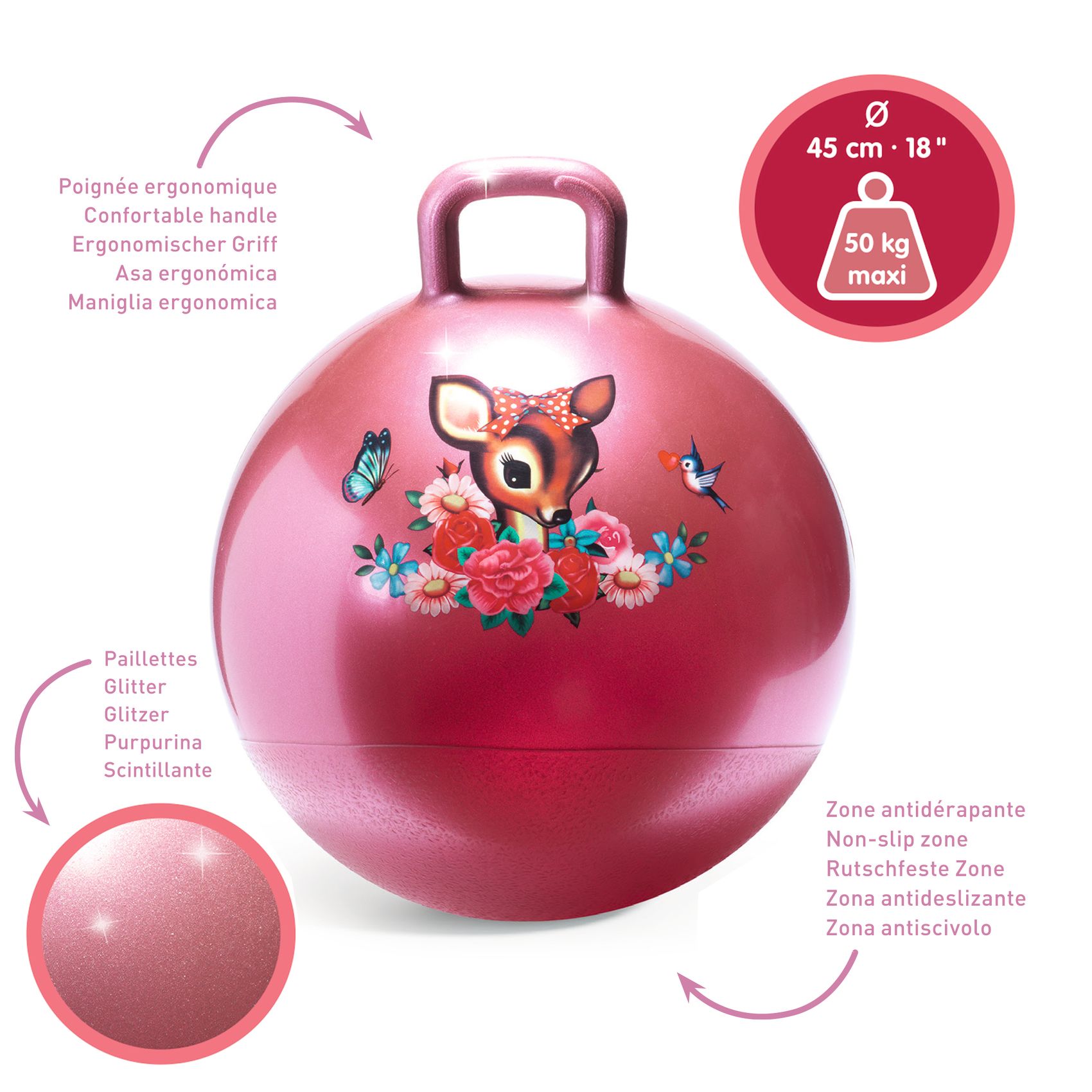 Ugrálólabda, Ø 45 cm - Fiona őzike - Jumpa Fiona - Image 4