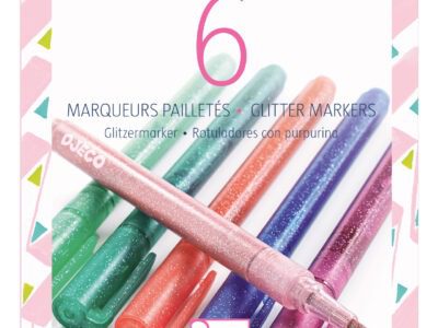 Filctoll készlet - Csillám fílctoll 6 színben - 6 glitter markers - sweet