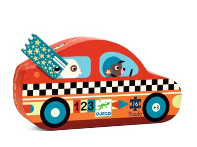Formadobozos puzzle - Versenyautó, 16 db-os - The racing car