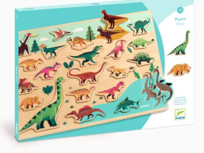 Formaillesztő, formaberakó - Színes dínók - Puzzlo Dino