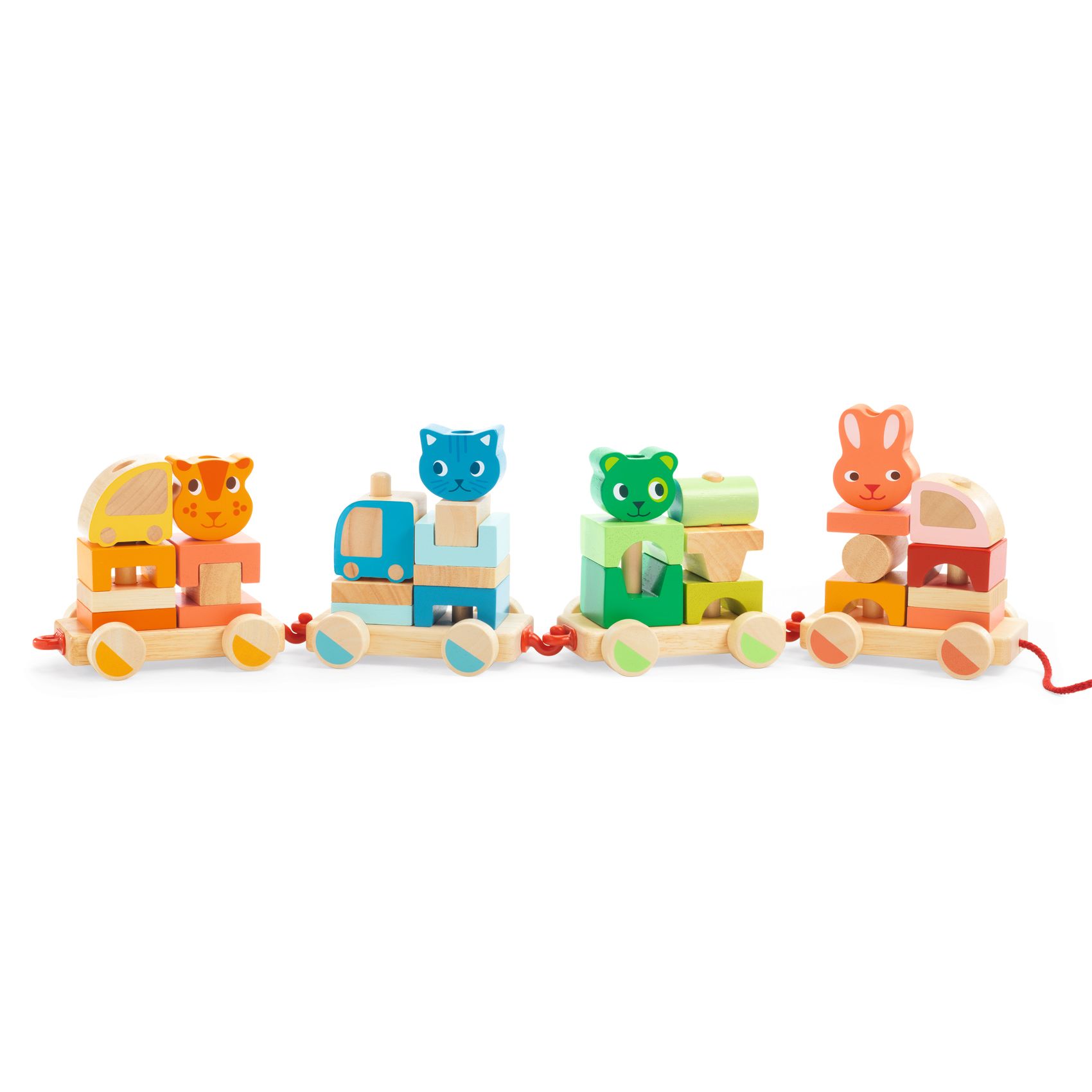 Húzható- és építőjáték - Kisvonat, 34 db-os - Créaroule, my little train