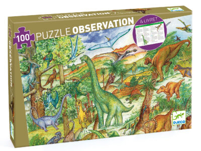 Megfigyeltető puzzle - Dinoszauruszok, 100 db-os - Dinosaurs + booklet