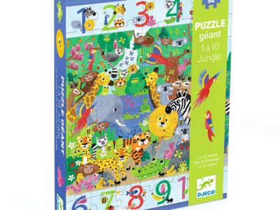 Megfigyeltető puzzle - Dzsungelben 1-10-ig, 54 db-os - 1 to 10 Jungle