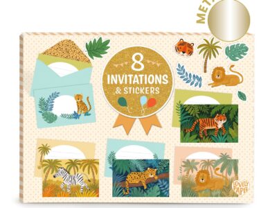 Meghívó készlet - Dzsungel parti - Jungle animals