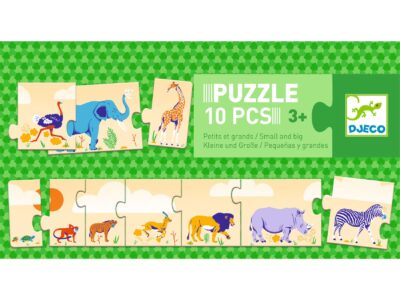 Sorozatkirakó puzzle - Kicsi és nagy, 10 db-os - Smal and big