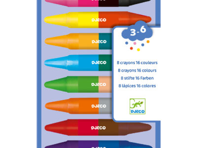 Zsírkréta készlet - 8 duplavégű zsírkréta - 8 twins crayons