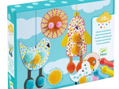 Képszínezés pöttyökkel és pompomokkal - Fenn az égen - Dots and Pompoms – In the Sky