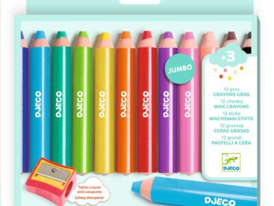 Kreatív eszközök - Vastag viaszceruza, 12 szín - 12 chunky wax crayons
